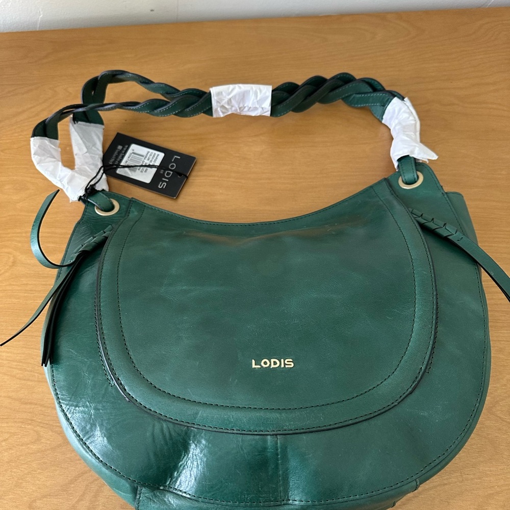 Lodis Forest Green Leather Shoulder Bag